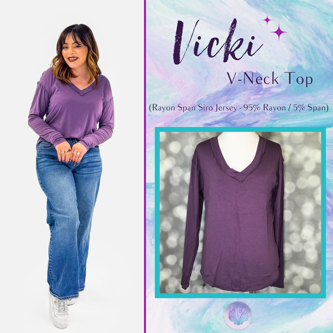 LuLaRoe LuLaRoe Vicki Top - Solid Soft Grape 