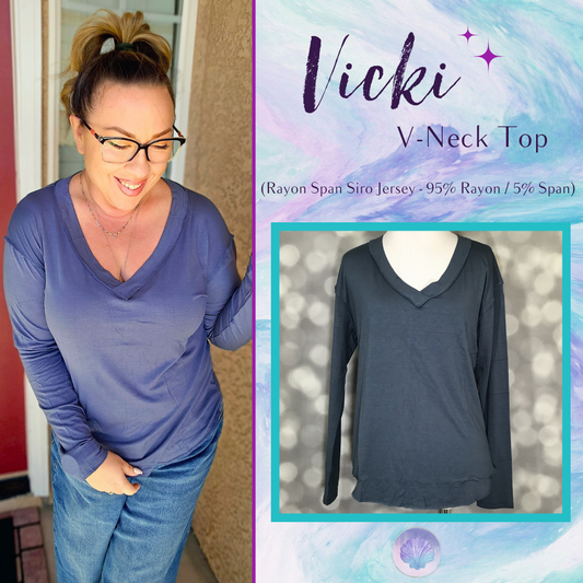 LuLaRoe Vicki Top - Solid Stormy Blue