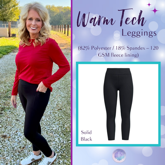 LuLaRoe WarmTech fleece-lined leggings solid black - front product view
