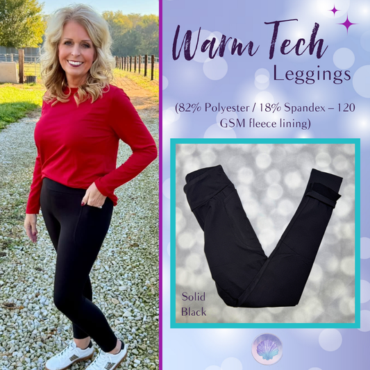 LuLaRoe LuLaRoe WarmTech Fleece-Lined Leggings - Solid Black 