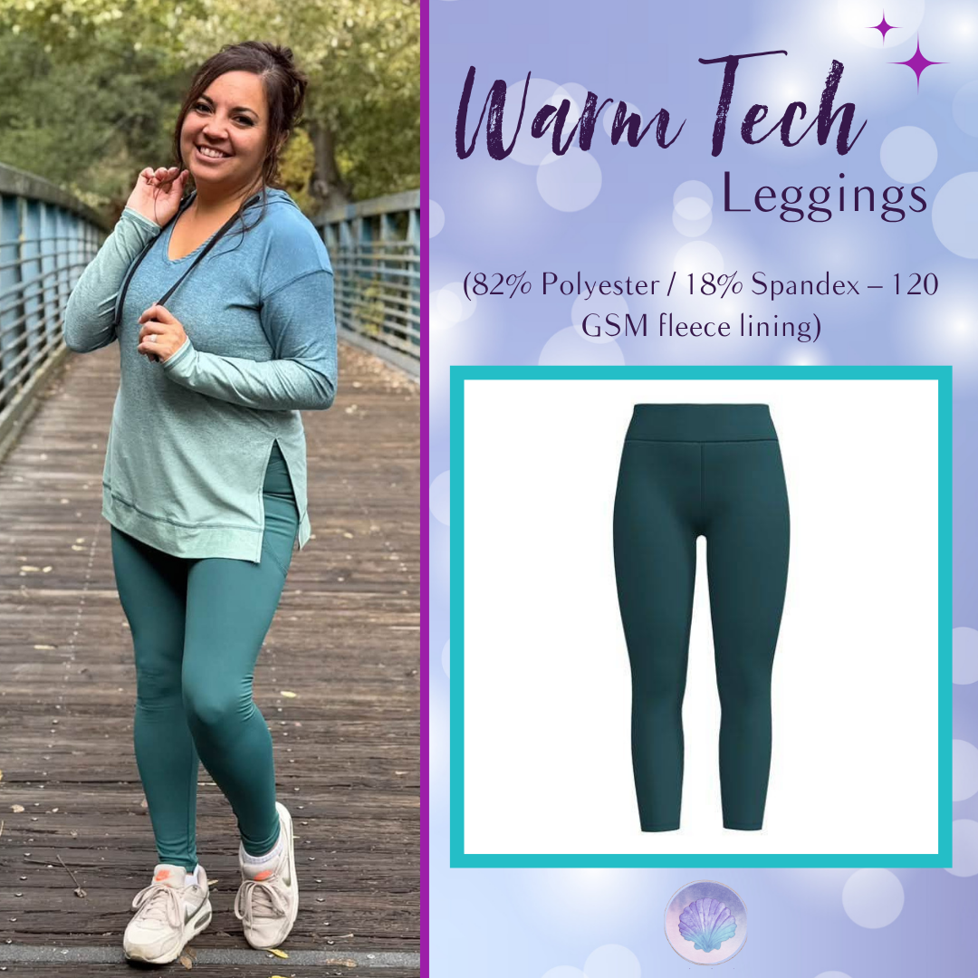 LuLaRoe WarmTech fleece-lined leggings solid deep teal blue - front product view