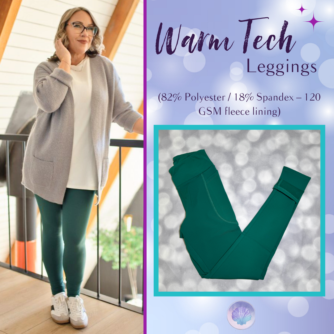 LuLaRoe LuLaRoe WarmTech Fleece-Lined Leggings - Solid Forest Green 