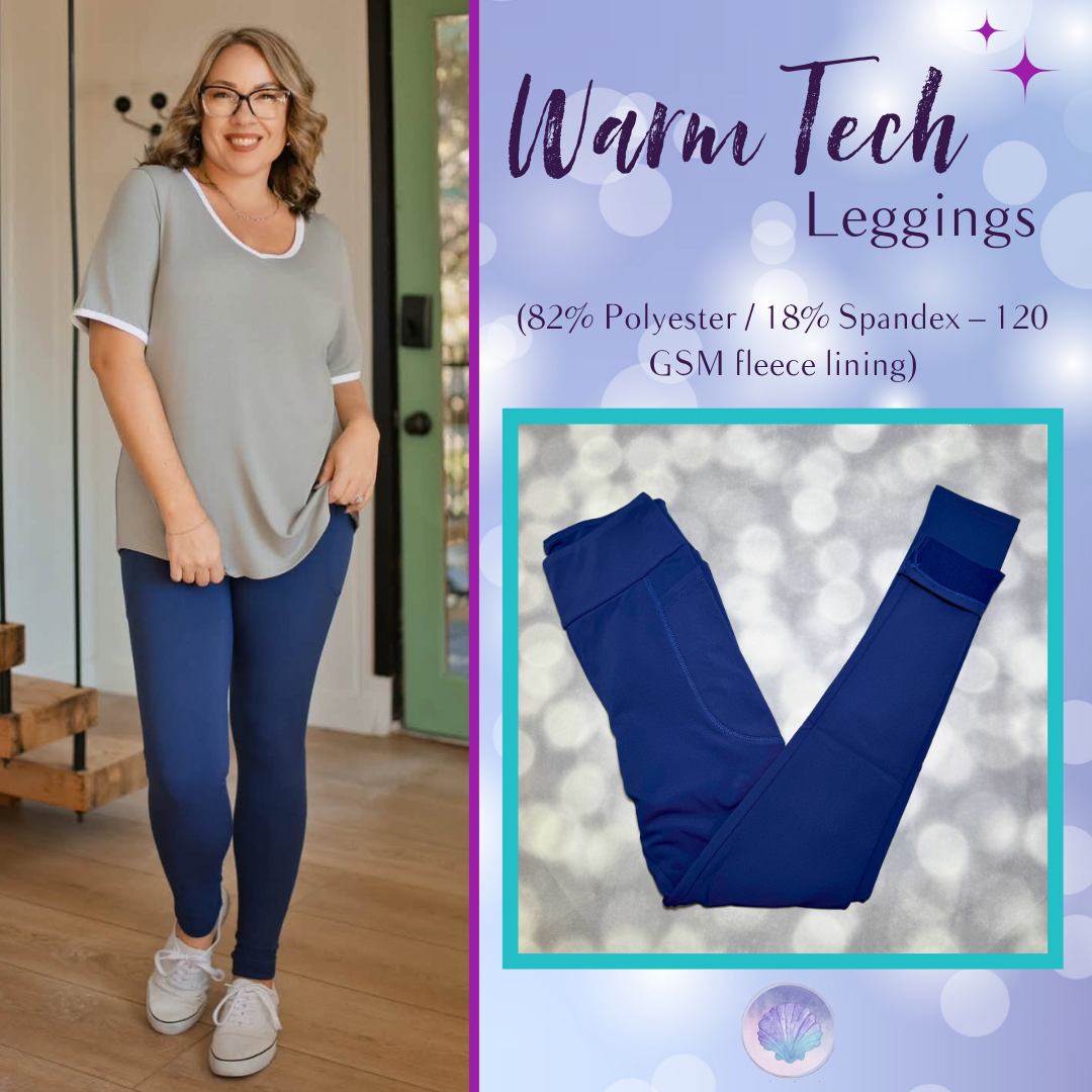 LuLaRoe LuLaRoe WarmTech Fleece-Lined Leggings - Solid Navy Blue 