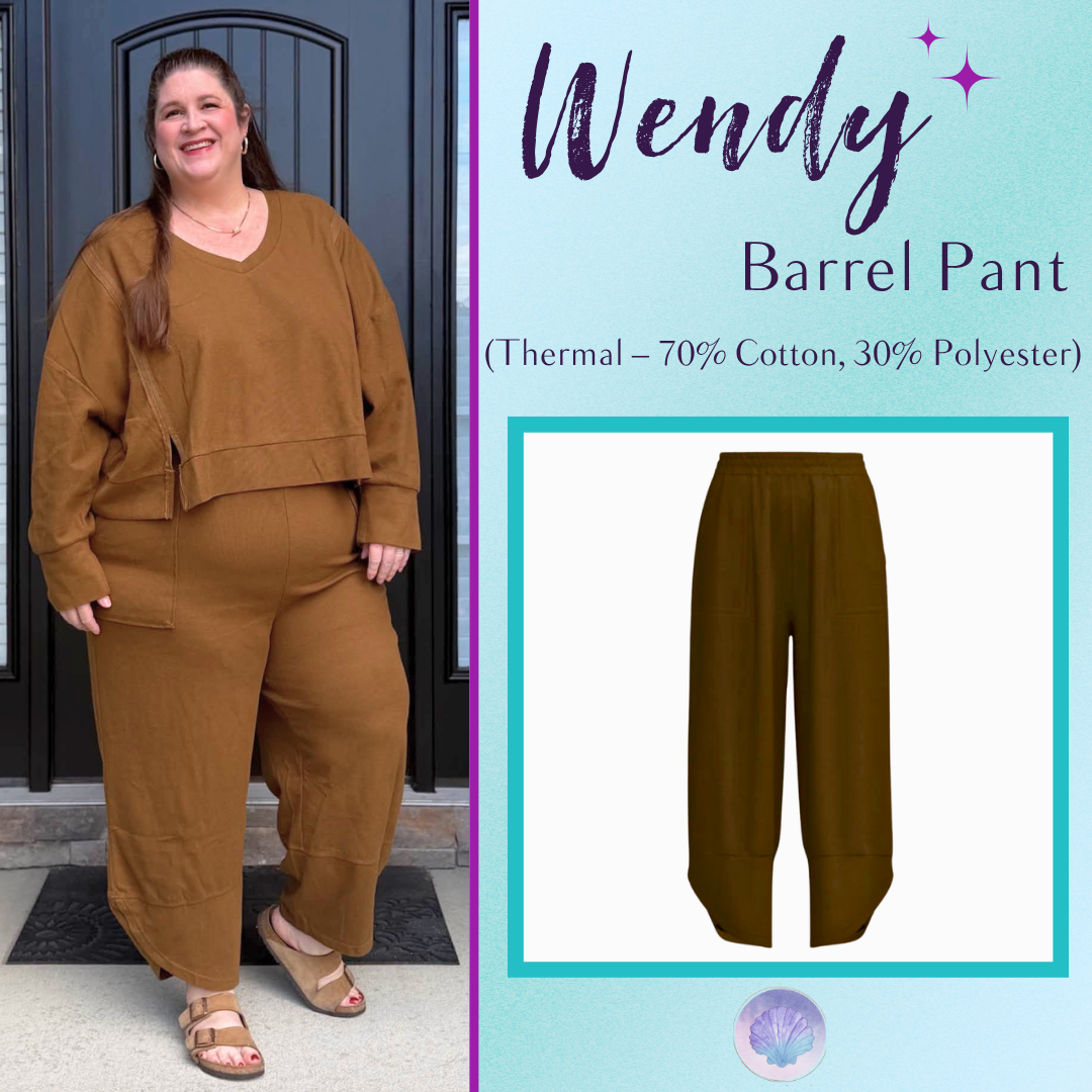 LuLaRoe Wendy Easy Barrel Pull-On Pant in Solid Caramel Brown, front product view