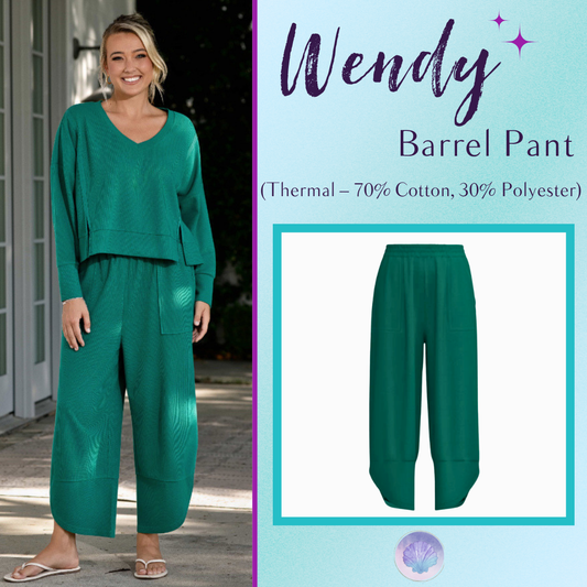 LuLaRoe Wendy Easy Barrel Pull-On Pant in Solid Emerald Green, front product view