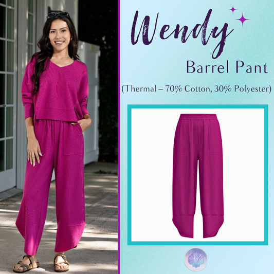 LuLaRoe Wendy Easy Barrel Pull-On Pant in Solid Fuchsia Pink, front product view