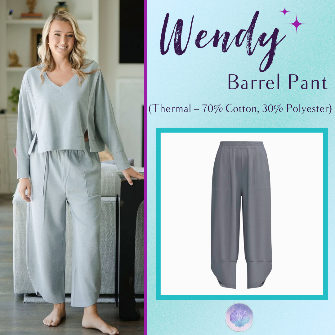 LuLaRoe Wendy Easy Barrel Pull-On Pant in Solid Light Heather Gray, front product view