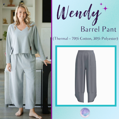 LuLaRoe Wendy Easy Barrel Pull-On Pant in Solid Light Heather Gray, front product view