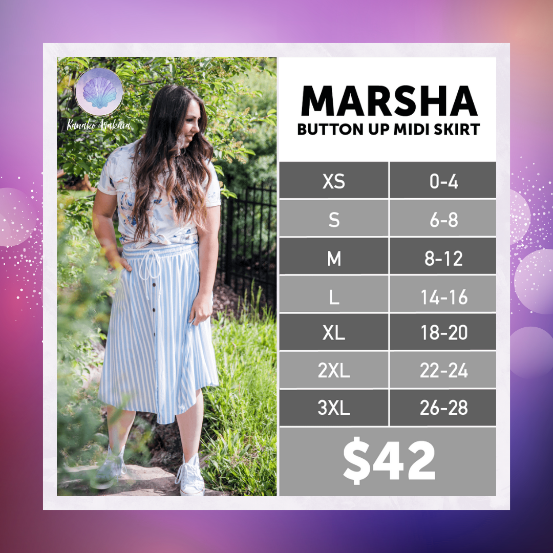 LuLaRoe LuLaRoe Marsha Midi Skirt - Harborline Plaid 