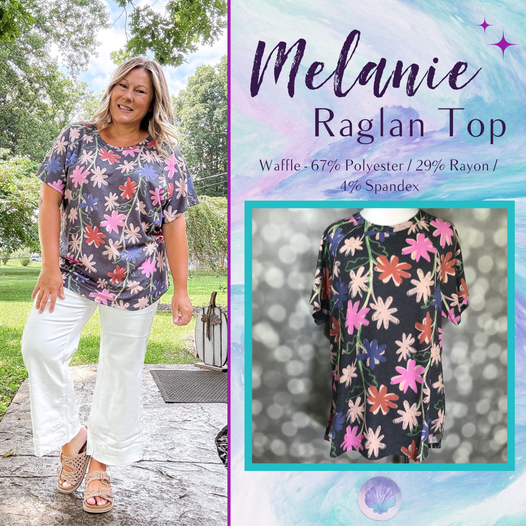LuLaRoe Melanie - Black/Blue/Pink Floral 