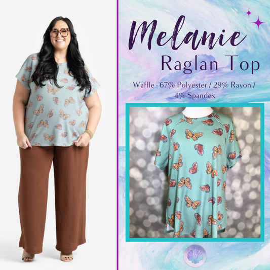 LuLaRoe Melanie - Sage/Rust Butterflies 