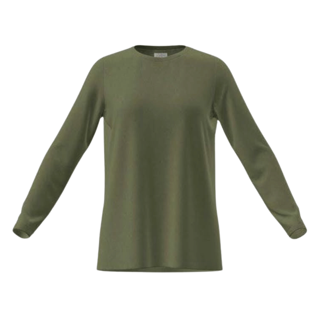 LuLaRoe Sharon Long Sleeve Top - Solid Olive Green - front view
