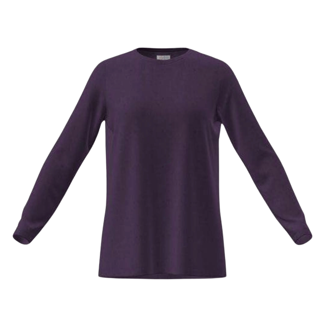 LuLaRoe Sharon Long Sleeve Top - Solid Rich Purple - front view