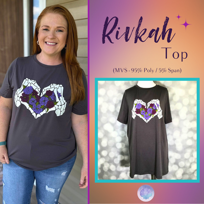 LuLaRoe Halloween 2025 - Rivkah Top - Skeletal Heart