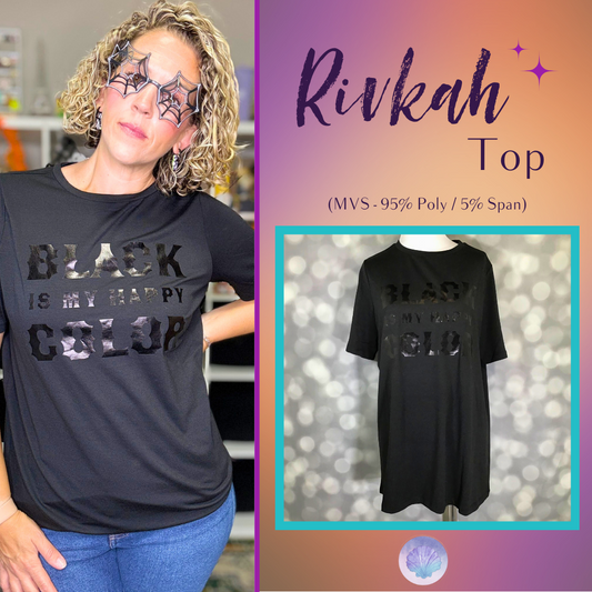 LuLaRoe Halloween 2025 - Rivkah Top - Black Is My Happy Color