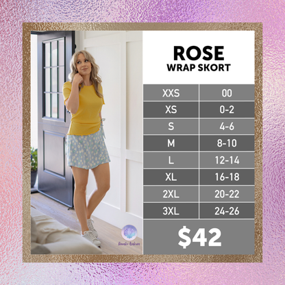 LuLaRoe Rose Wrap Skort - Sky Blossom Stripe