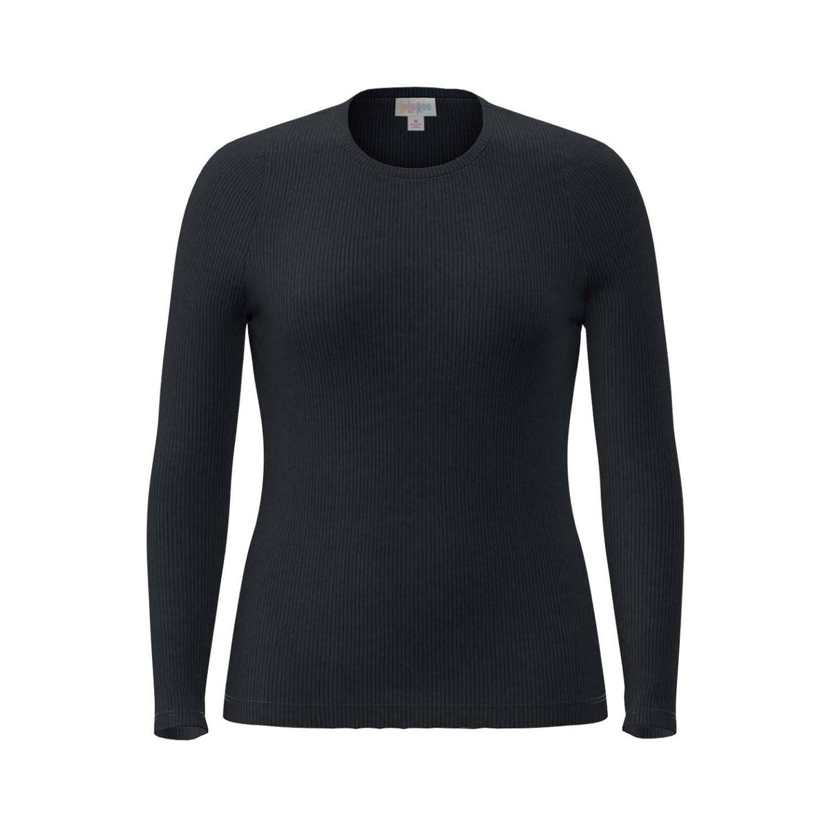 LuLaRoe Essential Long Sleeve Top Solid Black - color and pattern reference 286401