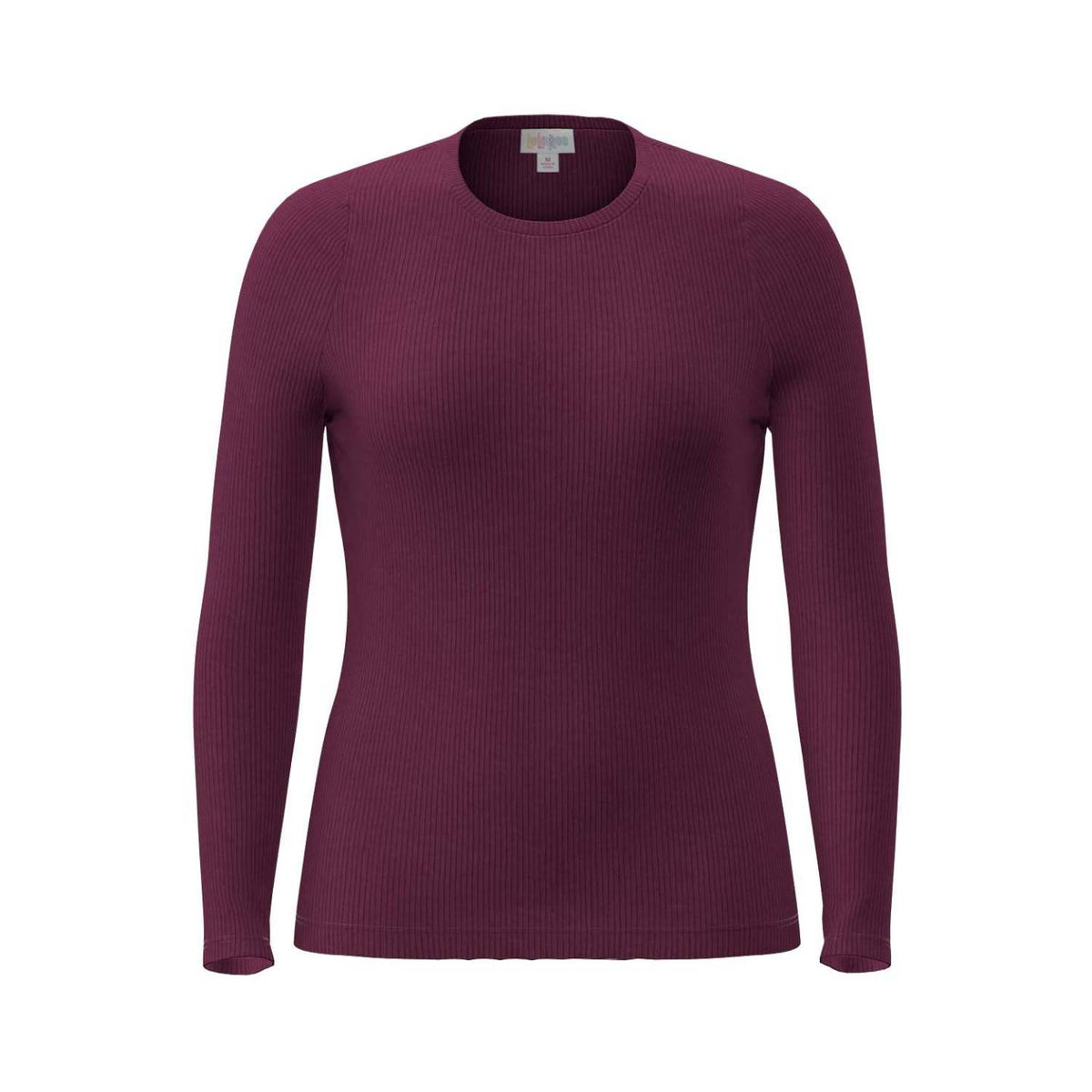 LuLaRoe Essential Long Sleeve Top Solid Crimson Berry - color and pattern reference 286405