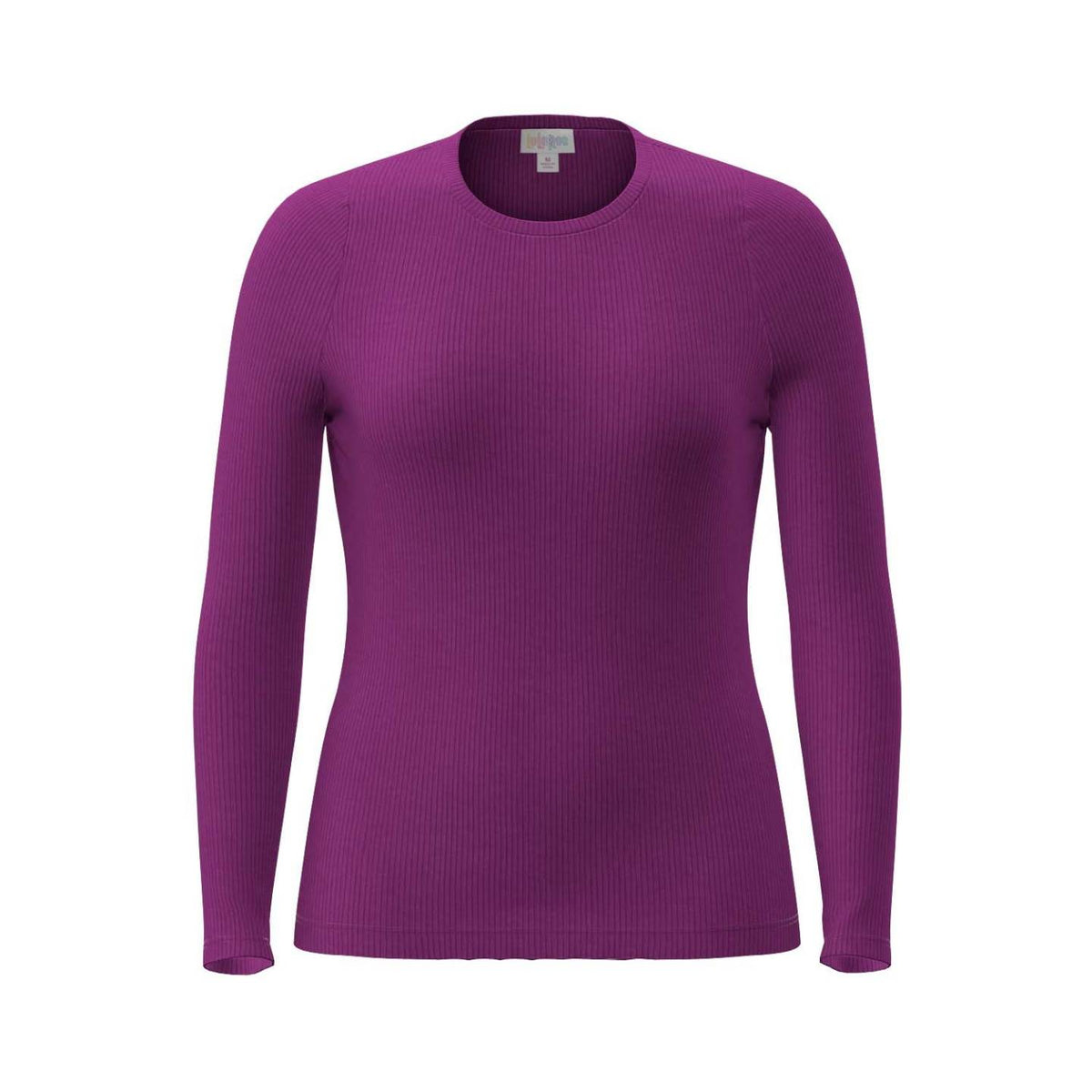 LuLaRoe Essential Long Sleeve Top Solid Dark Orchid - color and pattern reference 286408