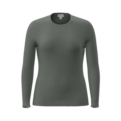 LuLaRoe Essential Long Sleeve Top Solid Dusty Olive - color and pattern reference 286400