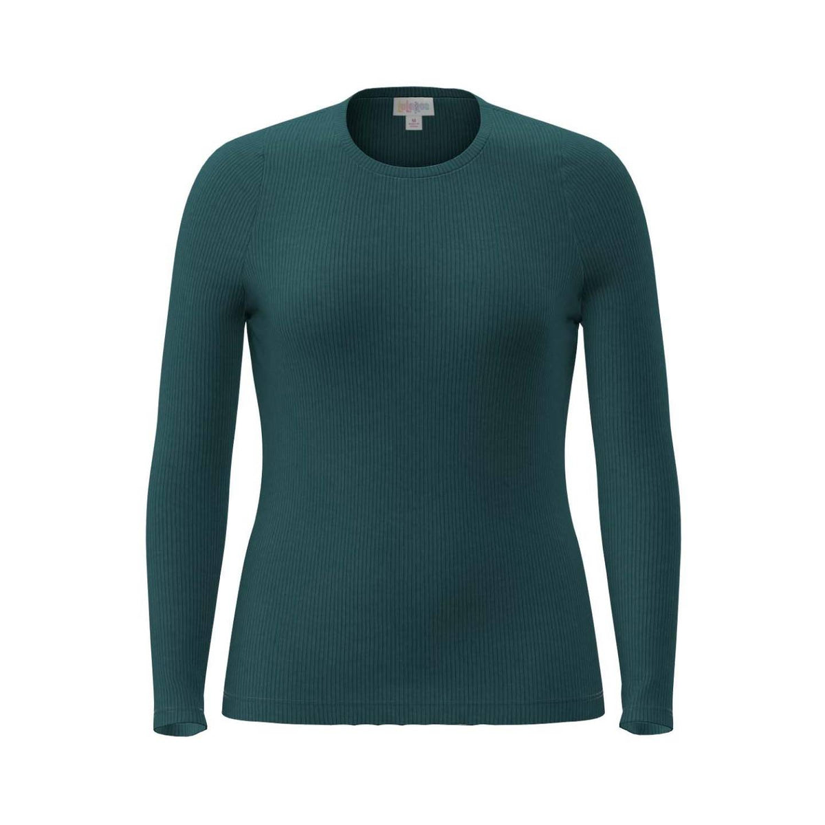 LuLaRoe Essential Long Sleeve Top Solid Forest Green - color and pattern reference 286406