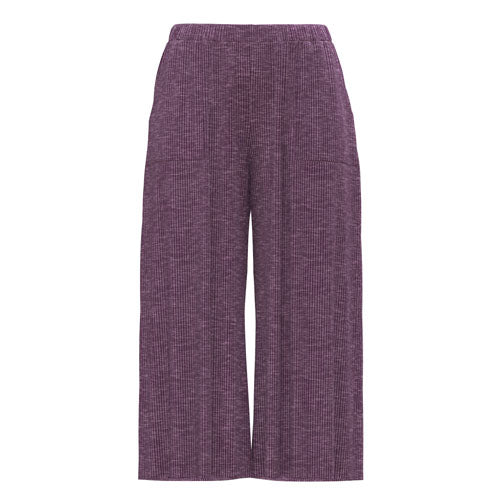 Purple ribbed pants on a white background