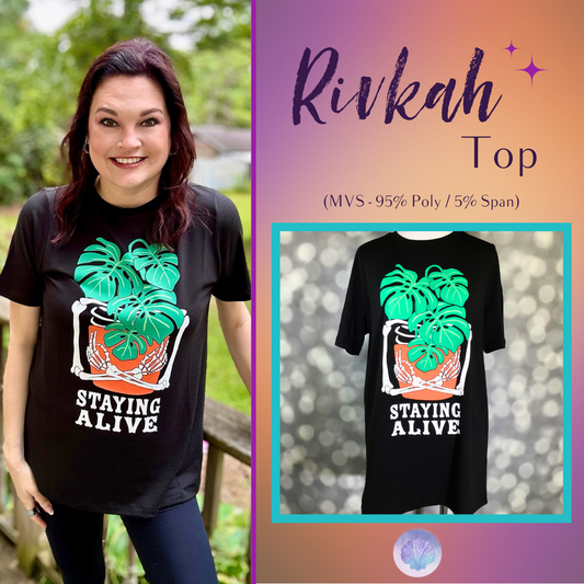 LuLaRoe Halloween 2025 - Rivkah Top - Staying Alive Monstera