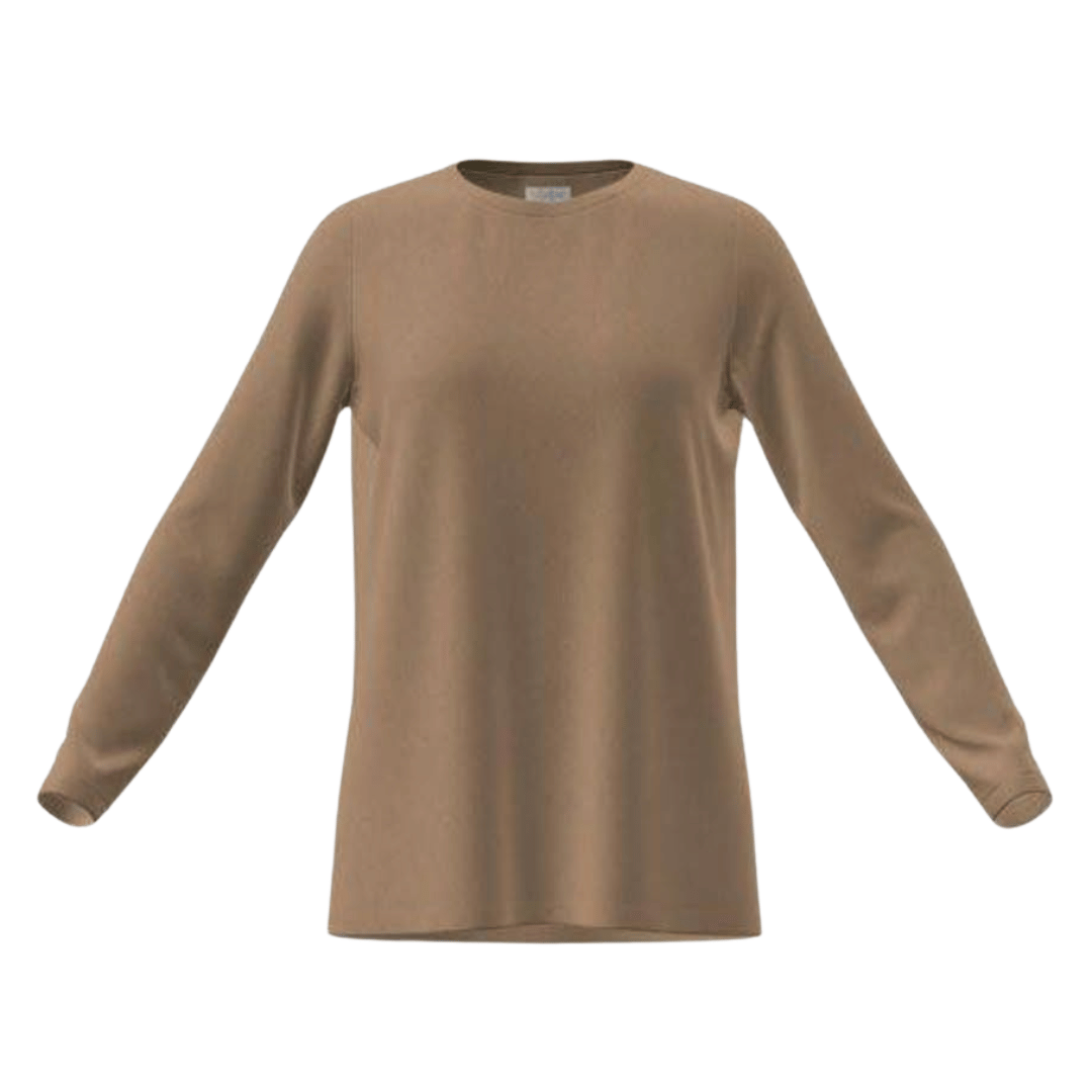 LuLaRoe Sharon Long Sleeve Top - Solid Warm Tan - front view