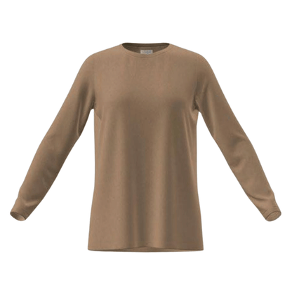 LuLaRoe Sharon Long Sleeve Top - Solid Warm Tan - front view