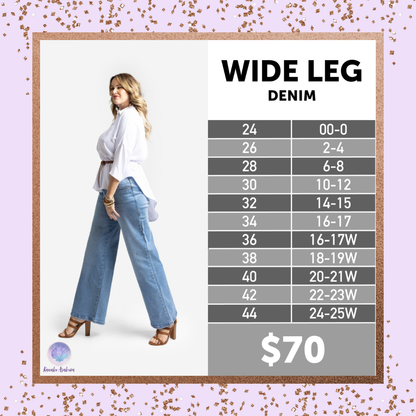 LuLaRoe Wide Leg Denim - Blue Mirage