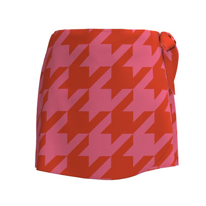 LuLaRoe Rose Wrap Skort - Sunset Coral Houndstooth