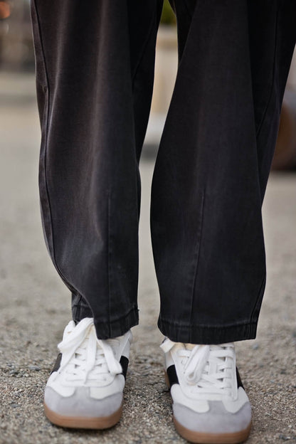 LuLaRoe Brindley Black wash women's barrel-leg pull-on pants - product photo 6