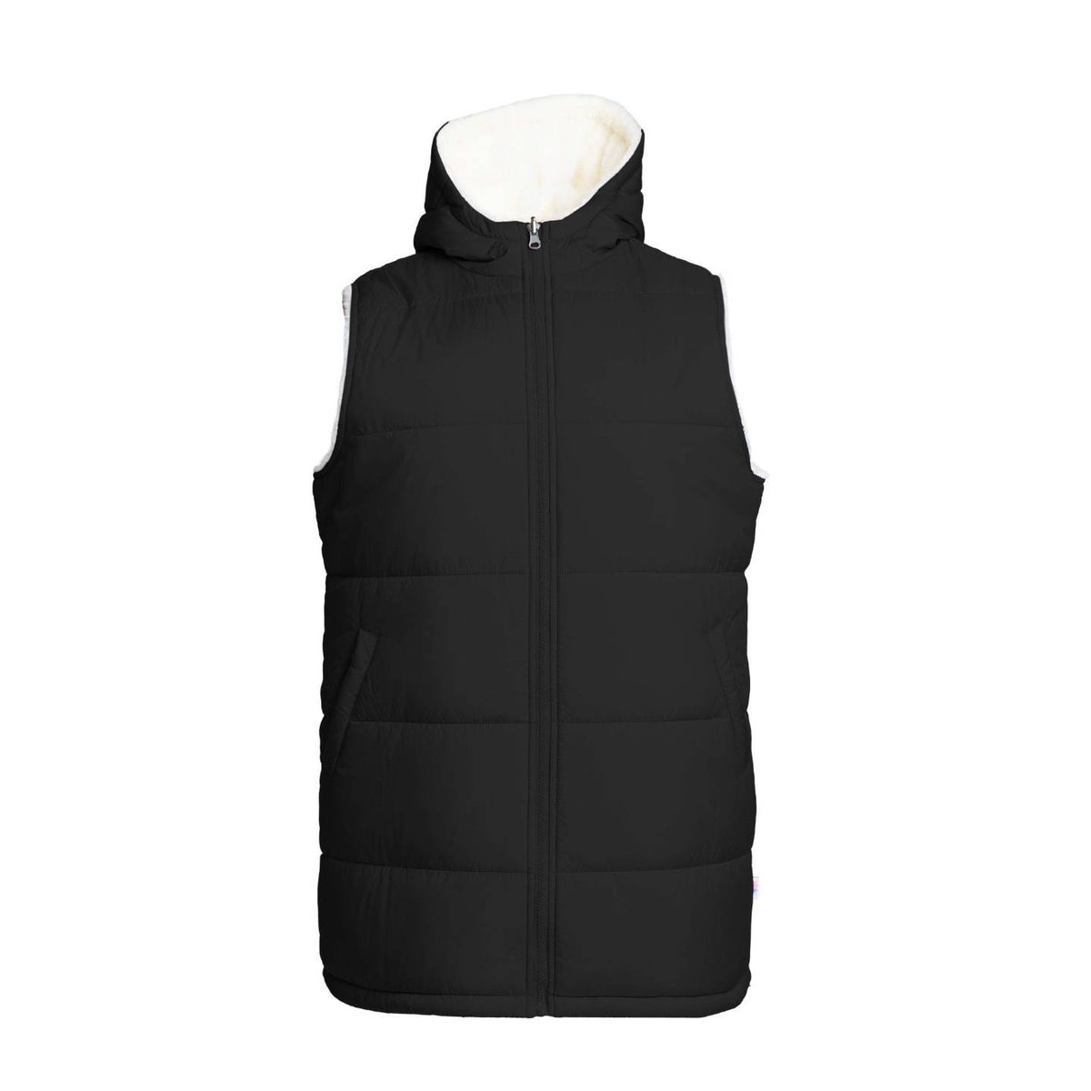 LuLaRoe Alta long hooded reversible vest in Solid Black, additional product view