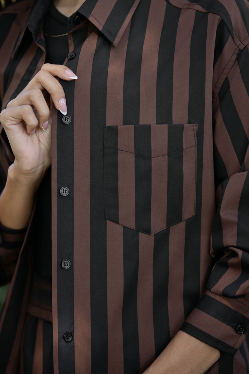 LuLaRoe Polly Set - Espresso Pinstripe