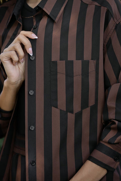 LuLaRoe Polly Set - Espresso Pinstripe