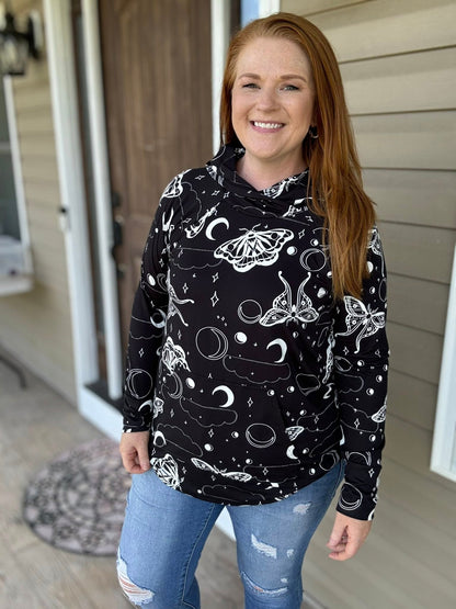 LuLaRoe Halloween 2025 - Amber Hoodie - Midnight Butterflies