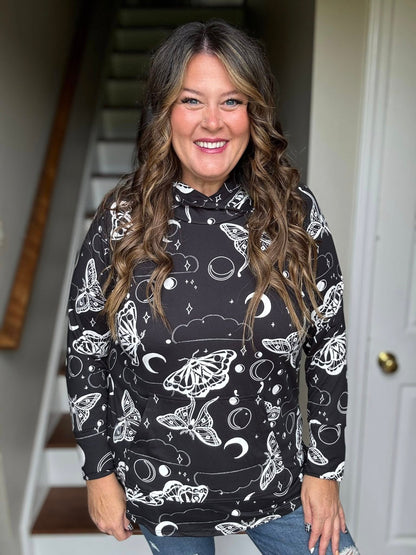 LuLaRoe Halloween 2025 - Amber Hoodie - Midnight Butterflies
