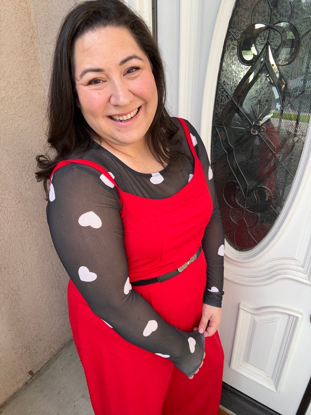 LuLaRoe LuLaRoe May Mesh Top - Midnight Heart Scatter 