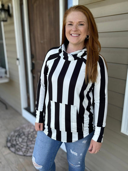 LuLaRoe Halloween 2025 - Amber Hoodie - Bewitching Stripes