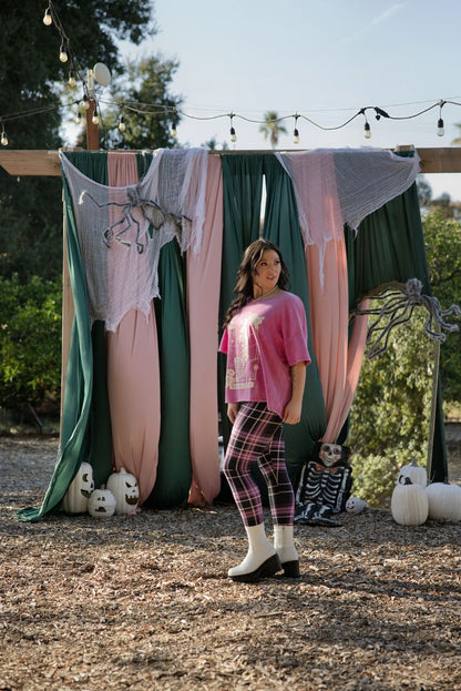 LuLaRoe 2026 Halloween Leggings – Black, Purple, Pink & Ivory Plaid