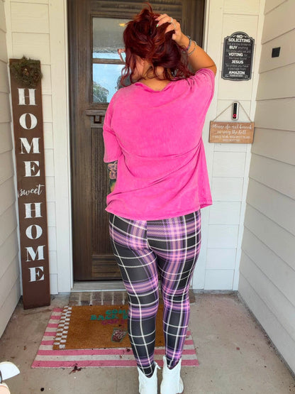 LuLaRoe 2026 Halloween Leggings – Black, Purple, Pink & Ivory Plaid