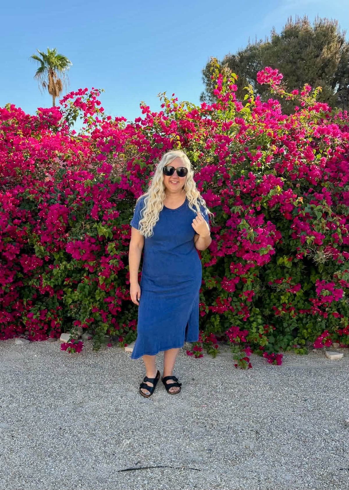 LuLaRoe Leticia Solid Mineral Washed Royal Blue 100% cotton mineral washed midi T-shirt dress - product image 4