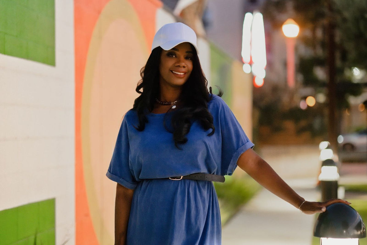 LuLaRoe Leticia Solid Mineral Washed Royal Blue 100% cotton mineral washed midi T-shirt dress - product image 8