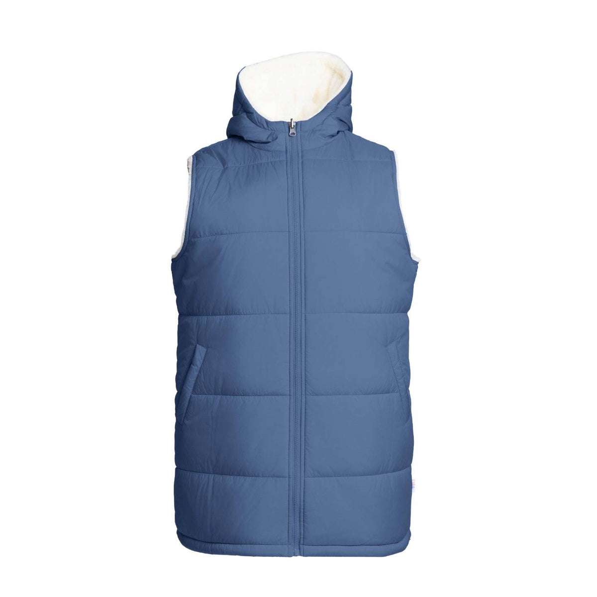 LuLaRoe Alta long hooded reversible vest in Solid Dusty Slate Blue, additional product view