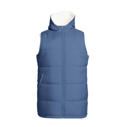 LuLaRoe Alta long hooded reversible vest in Solid Dusty Slate Blue, additional product view