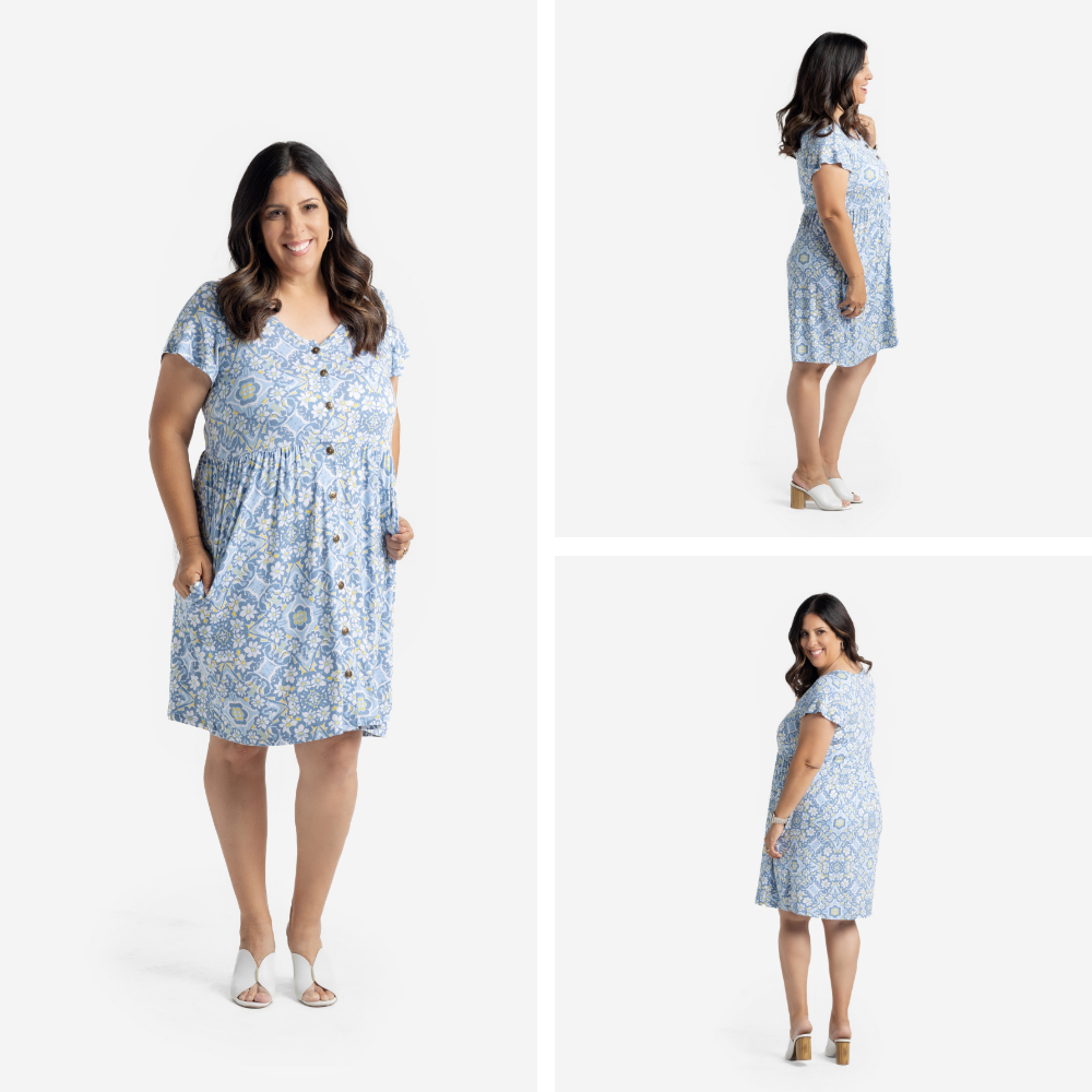 LuLaRoe LuLaRoe Heidi Dress - Blue Haven Medallion 