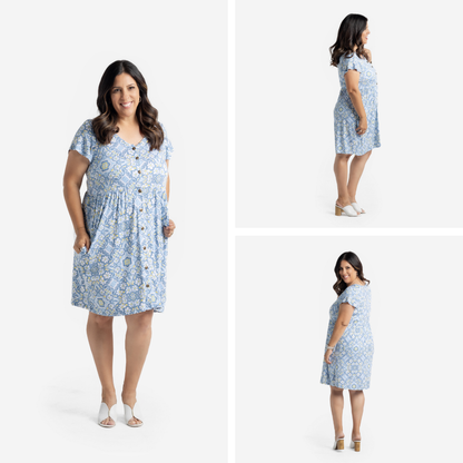 LuLaRoe LuLaRoe Heidi Dress - Blue Haven Medallion 