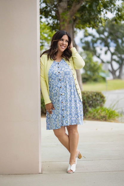 LuLaRoe LuLaRoe Heidi Dress - Blue Haven Medallion 