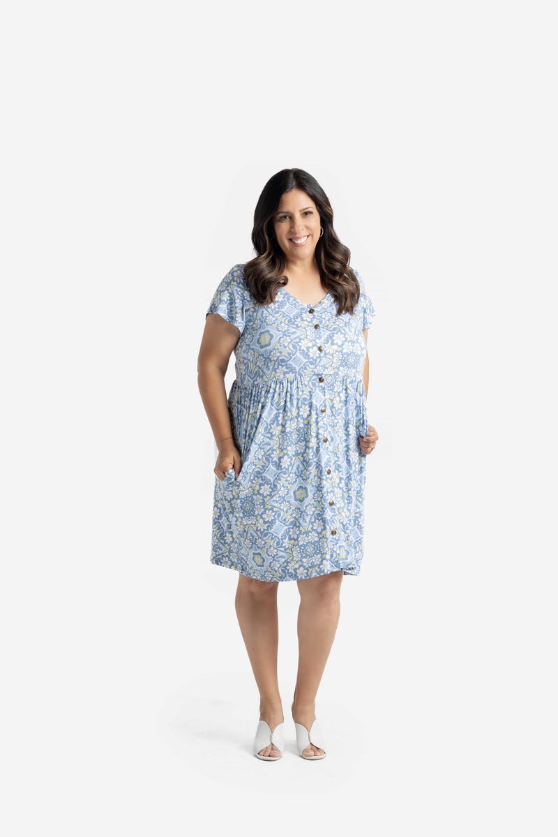 LuLaRoe LuLaRoe Heidi Dress - Blue Haven Medallion 