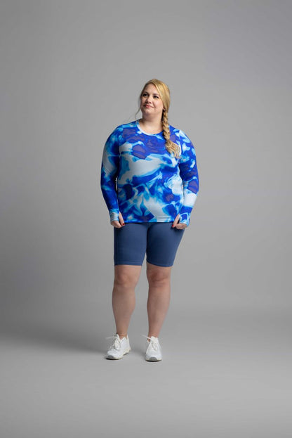 LuLaRoe LuLaRoe Rise Limitless Top - Coastal Blue Abstract 